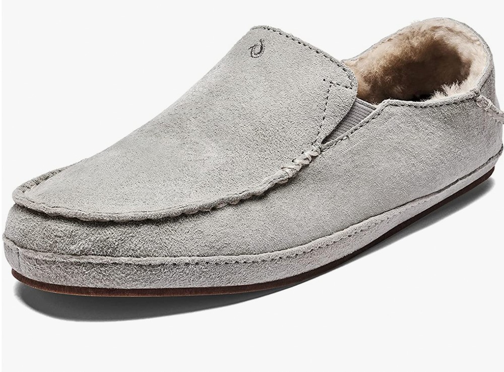 Olukai Women's Nohea Leather Slippers - Pale Grey size 6